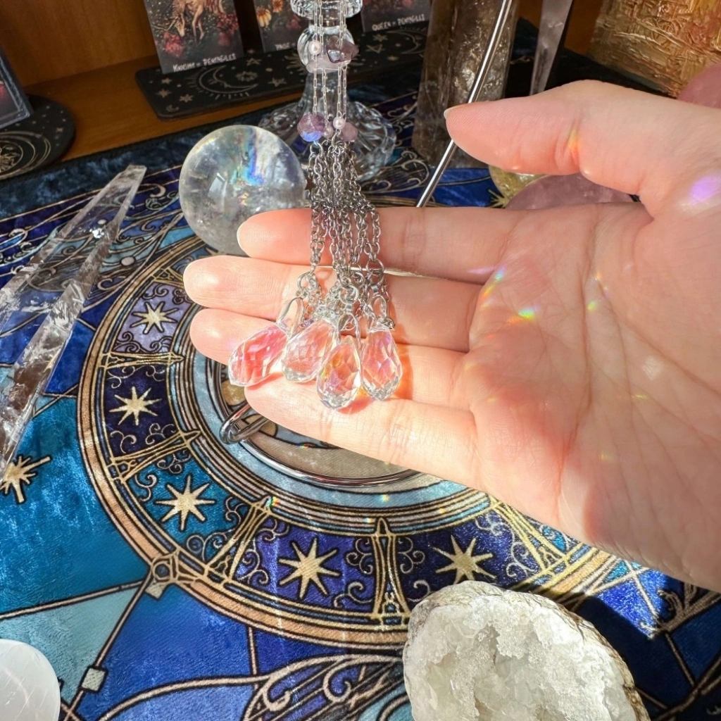 Handmade Crystal Suncatcher with Metal Stand - Boho Decor becky's charms