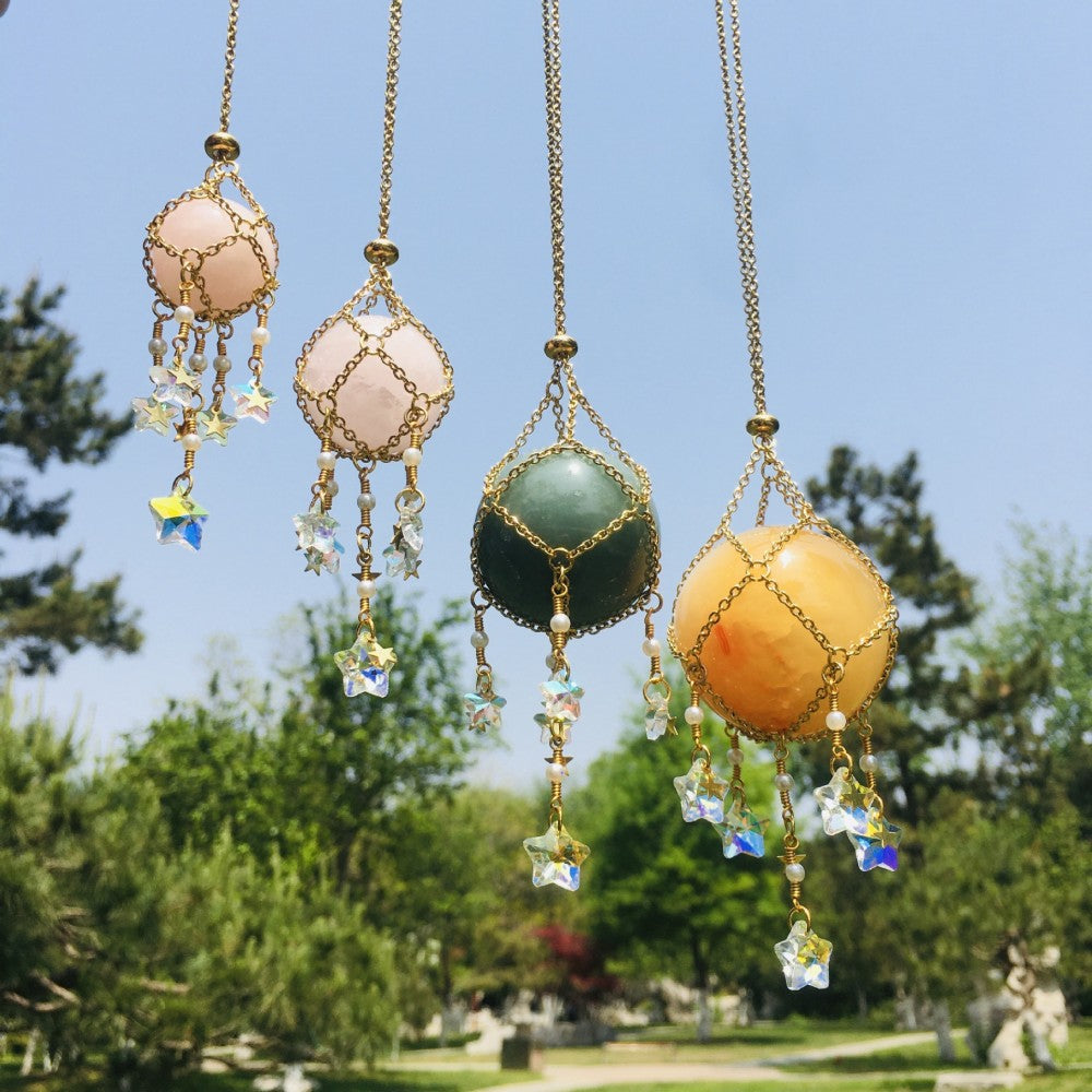 Handmade Crystal Suncatcher with Metal Stand - Boho Decor becky's charms