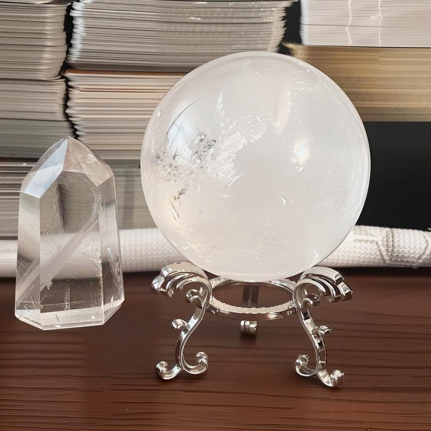 Gold/Silver-Plated Flowering Crystal Ball Stand Becky's Charms