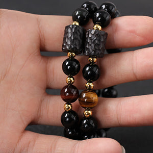 Black Obsidian Tiger's Eye Ebony Beaded Bracelet-Protection Bracelet becky's charms