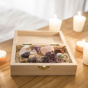 Natural Crystals and Healing Stones Kit - The Essential Chakra Healing Crystal Set