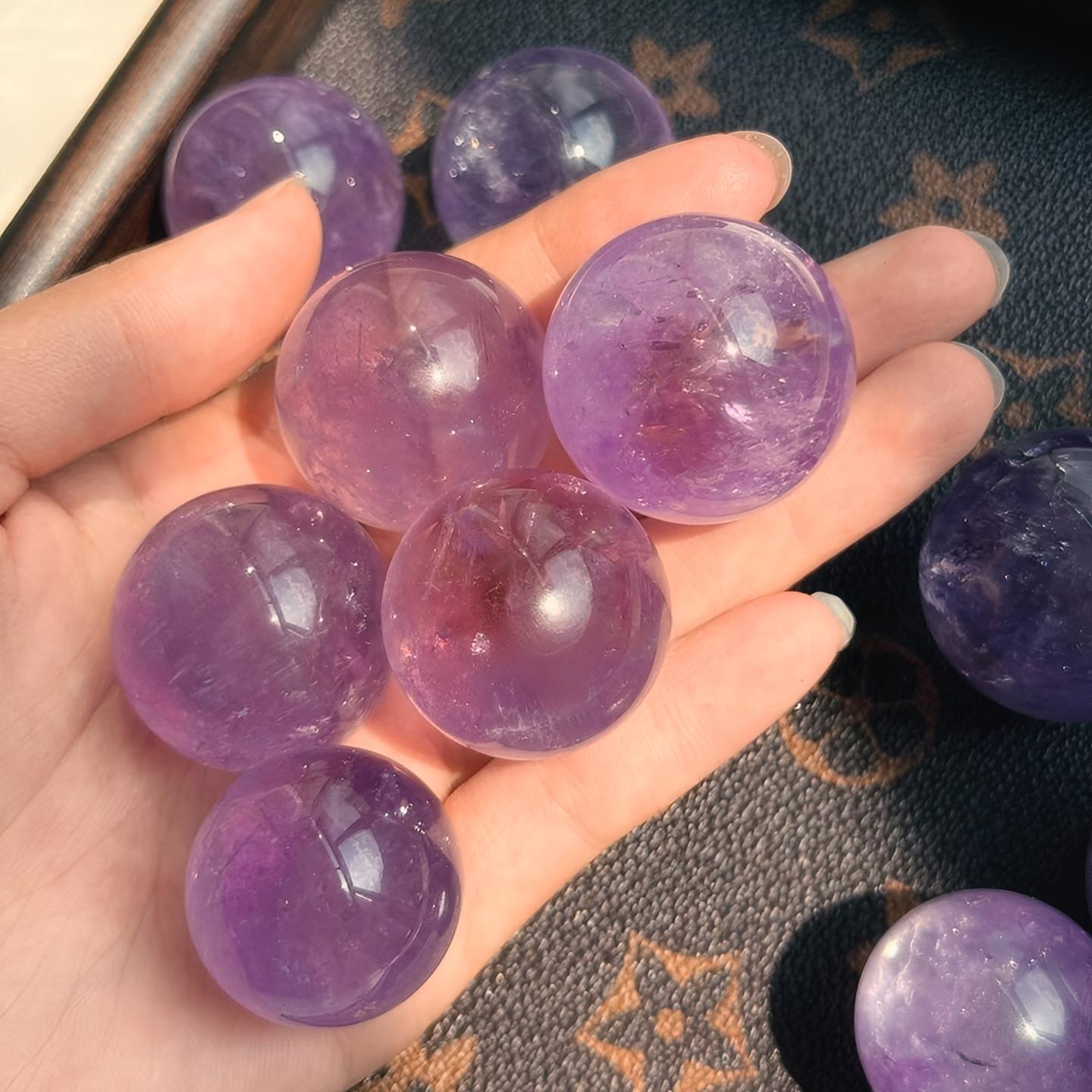 Natural Amethyst Sphere Crystal Ball for Calm Mood and Stress Relief