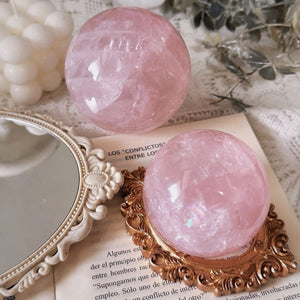 Natural Rose Quartz Sphere Polished Pink Crystal Ball becky's charms