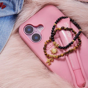 Vintage Tiger Eye Four-Point Star Beaded Bracelet in 18K Gold Stainless Steel becky's charms