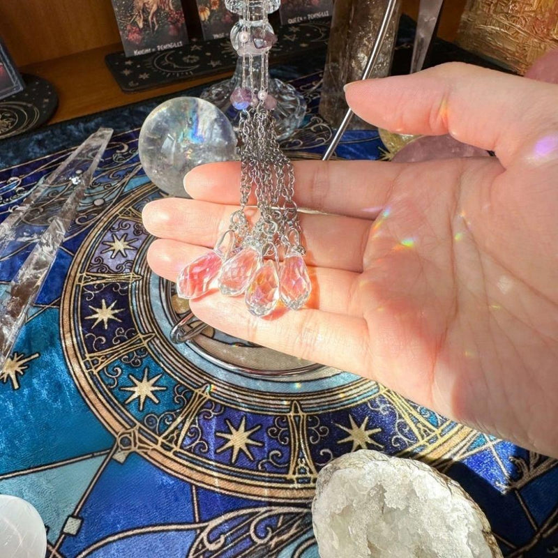 Handmade Crystal Suncatcher with Metal Stand - Boho Decor becky's charms