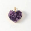 Heart-shaped amethyst crystal pendant for love and spiritual healing, handmade gemstone jewelry