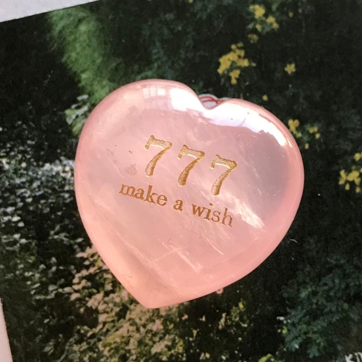 Rose Quartz Worry Stone – 777 Lucky Number