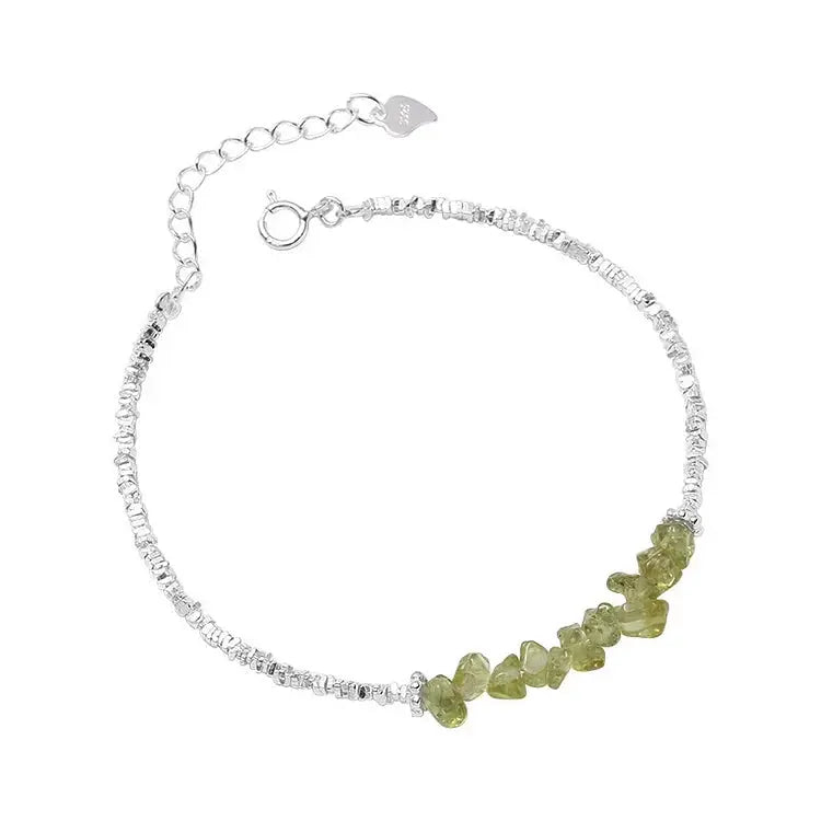 925 Sterling Silver Green Peridot Stacking Bracelet becky's charms
