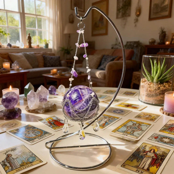 Handmade Crystal Suncatcher with Metal Stand - Boho Decor becky's charms