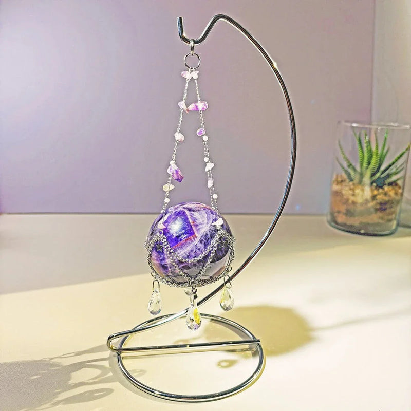 Handmade Crystal Suncatcher with Metal Stand - Boho Decor becky's charms