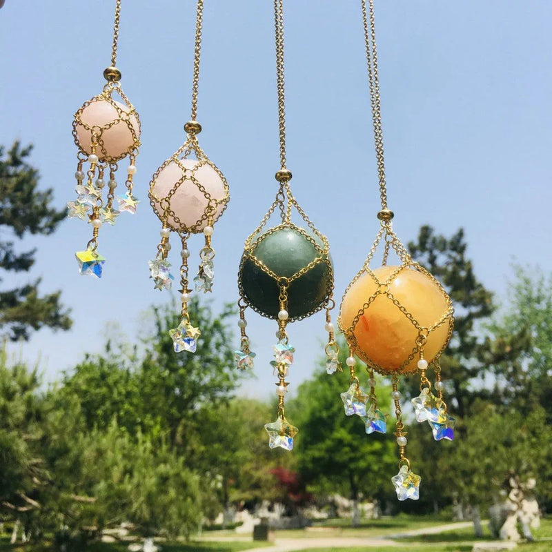 Handmade Crystal Suncatcher with Metal Stand - Boho Decor becky's charms