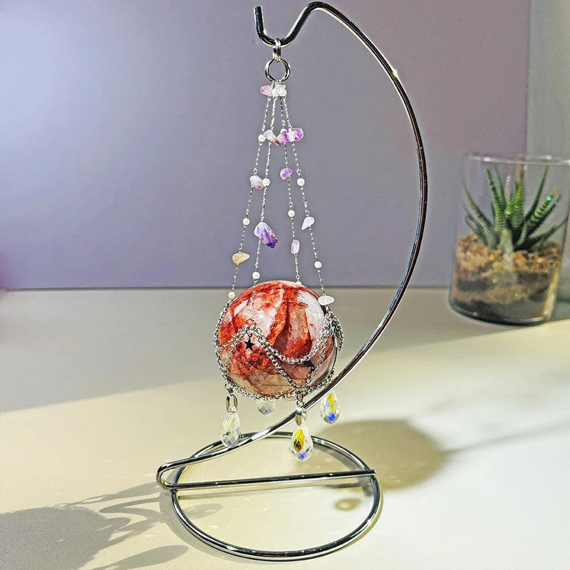 Handmade Crystal Suncatcher with Metal Stand - Boho Decor becky's charms