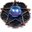 Pentacle crystal holder with iridescent blue center, ideal for healing crystals and spiritual decor