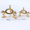 Gold dragon claw pendant settings, 70mm and 54mm, for gemstone jewelry making