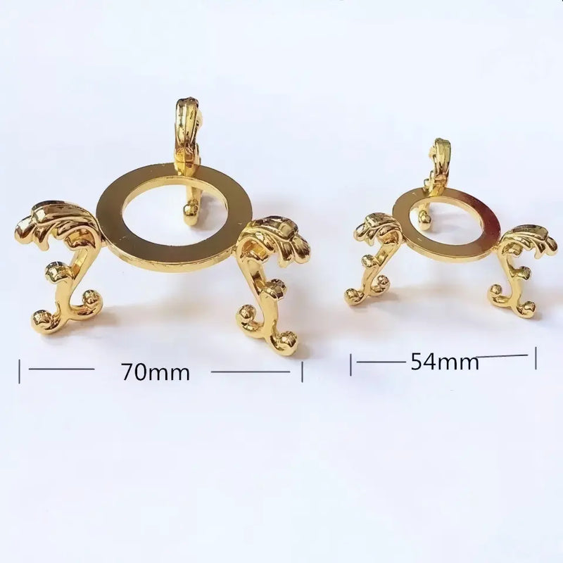 Gold dragon claw pendant settings, 70mm and 54mm, for gemstone jewelry making