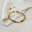 Handmade Braided Bracelet with Strawberry Quartz Faceted beads becky's charms