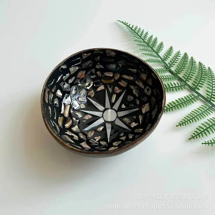 Hexagram Shell Coconut Bowl: Natural Crystal Holder becky's charms
