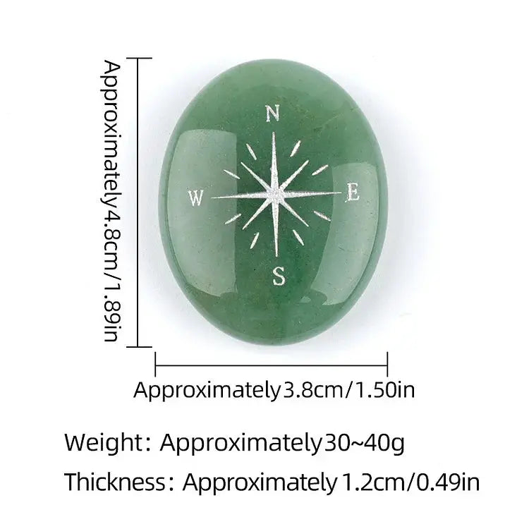 Natural Crystal Compass Star Healing Palm Stone becky's charms
