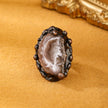 Handmade agate geode pendant with copper accents, healing crystal jewelry for spiritual growth and protection