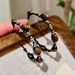 Tiger eye crystal hair clips with rhinestones, handmade gemstone accessories for spiritual style