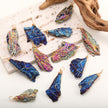 Iridescent crystal pendants with wire wrapping, ideal for healing, chakra balance, and spiritual jewelry