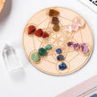 Natural Seven Star Crystal Ornament with Wooden Plate Set