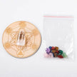 Natural Seven Star Crystal Ornament with Wooden Plate Set