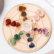 Natural Seven Star Crystal Ornament with Wooden Plate Set