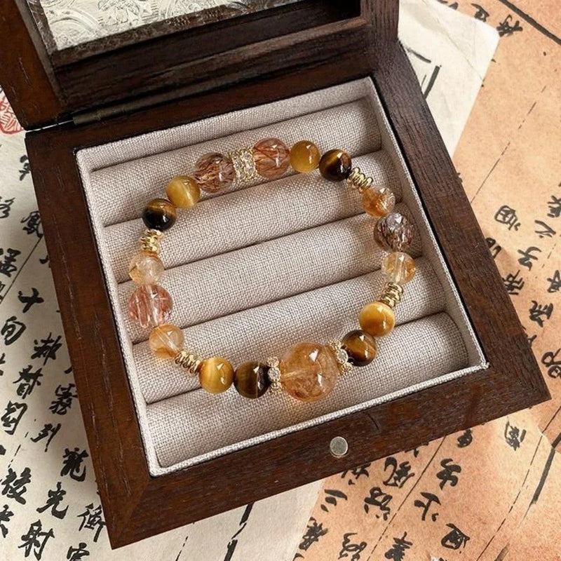 Wealth-Attracting Crystal Bracelet: Citrine, Super Seven & Tiger Eye becky's charms