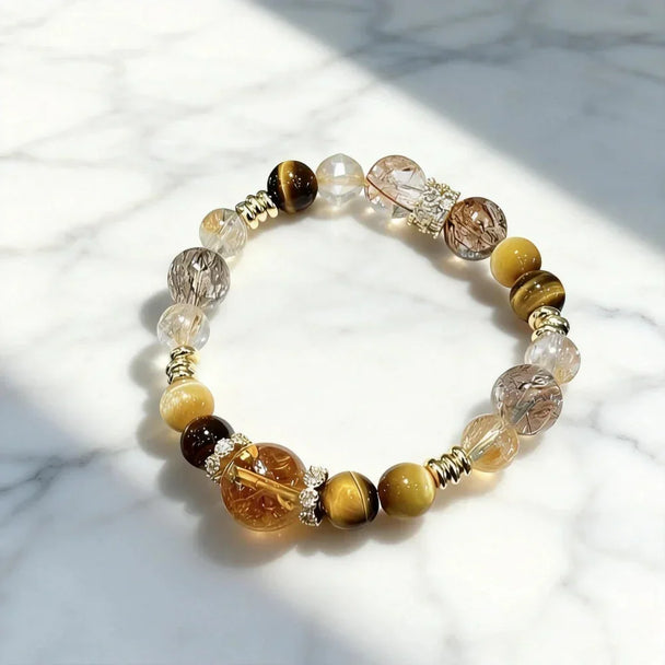Wealth-Attracting Crystal Bracelet: Citrine, Super Seven & Tiger Eye becky's charms