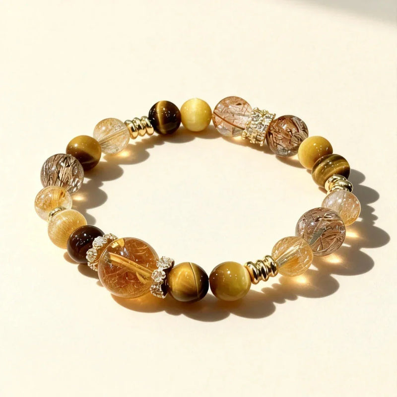 Wealth-Attracting Crystal Bracelet: Citrine, Super Seven & Tiger Eye becky's charms