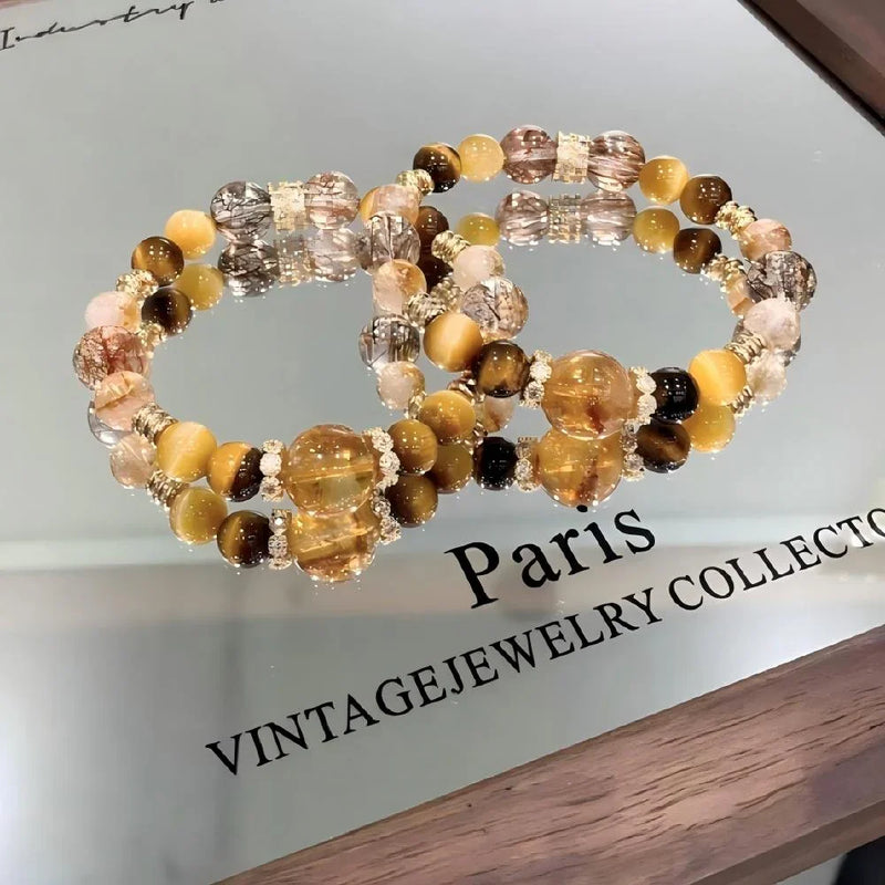 Wealth-Attracting Crystal Bracelet: Citrine, Super Seven & Tiger Eye becky's charms