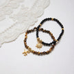 Vintage Tiger Eye Four-Point Star Beaded Bracelet in 18K Gold Stainless Steel becky's charms