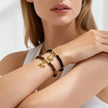 Vintage Tiger Eye Four-Point Star Beaded Bracelet in 18K Gold Stainless Steel becky's charms