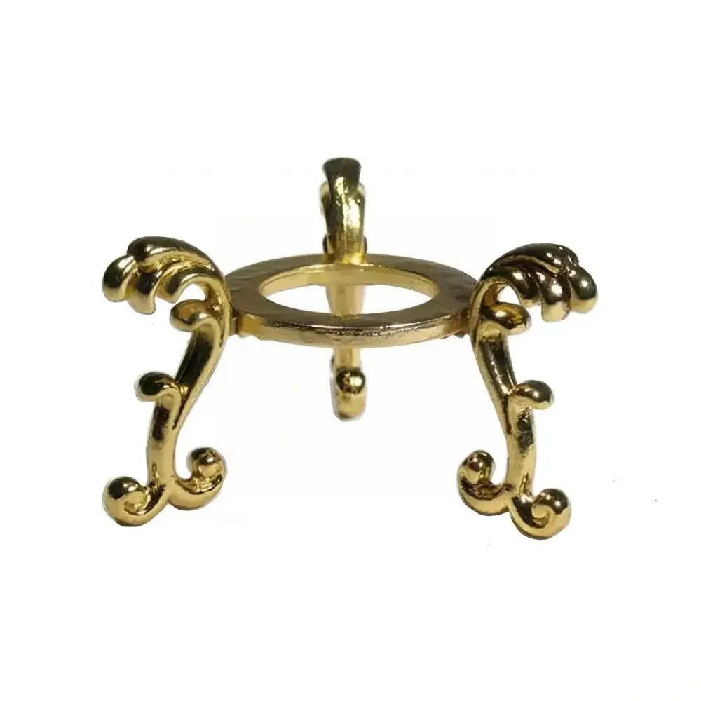 Gold ornate pendant bail for gemstone jewelry making, featuring scrollwork design and loop for necklace