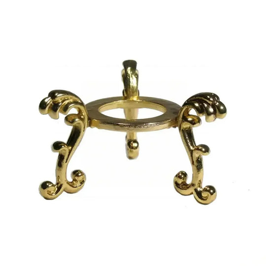 Gold ornate pendant bail for gemstone jewelry making, featuring scrollwork design and loop for necklace