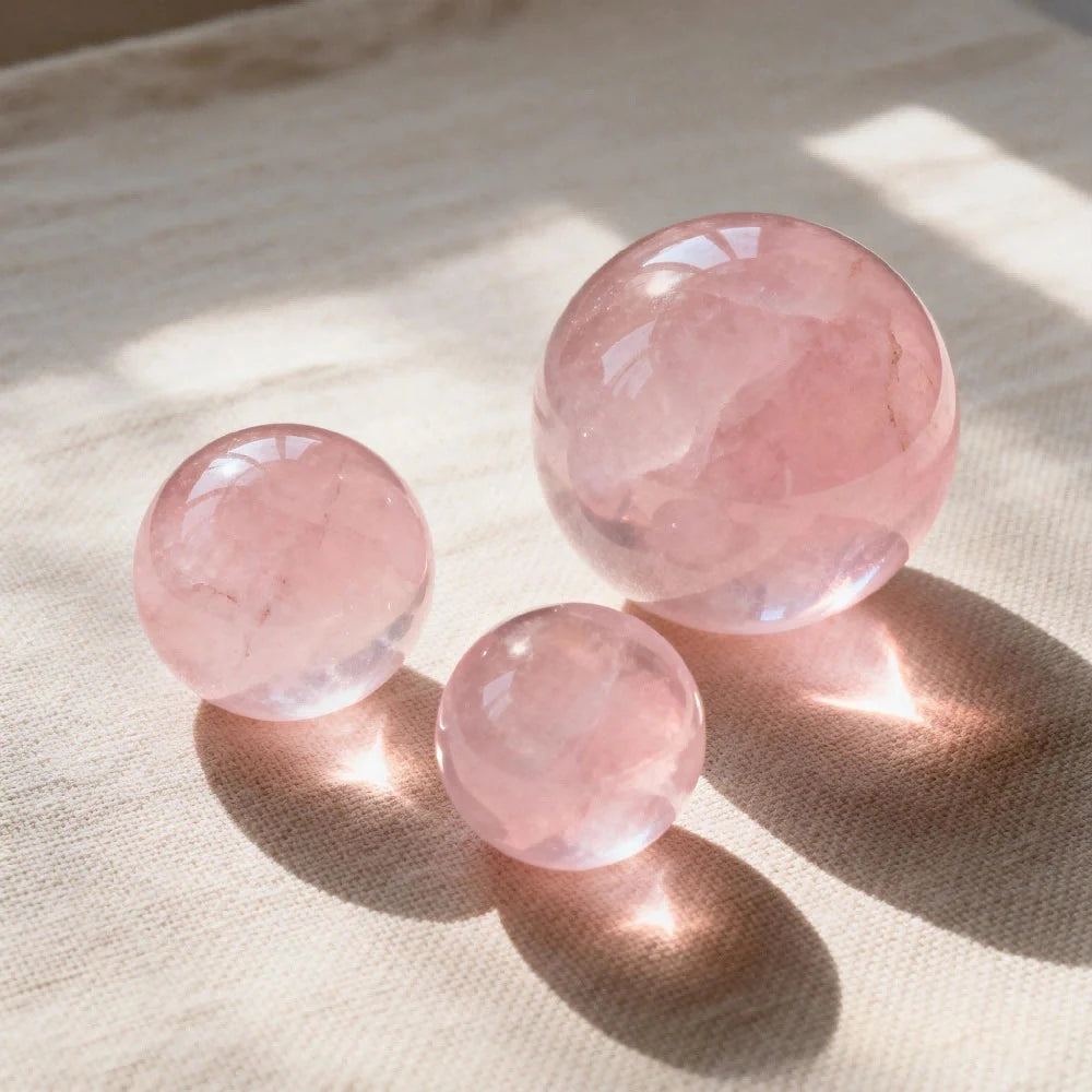 Natural Rose Quartz Sphere Polished Pink Crystal Ball becky's charms