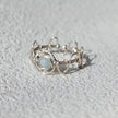 Silver ring with light blue chakra stone, handmade gemstone jewelry for spiritual healing and protection