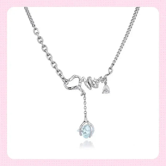Ice Age Blue Irregular Crystal Necklace becky's charms